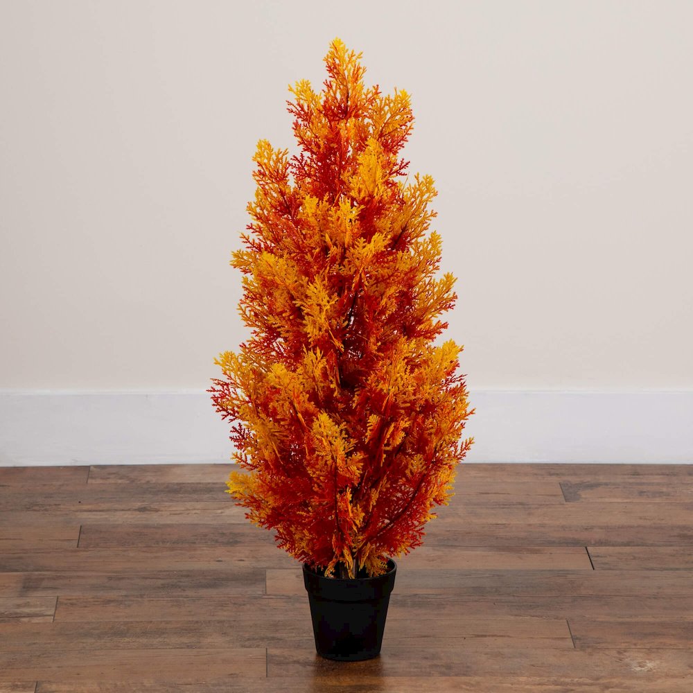 3ft. UV Resistant Autumn Artificial Fall Cedar Tree (Indoor/Outdoor). Picture 6