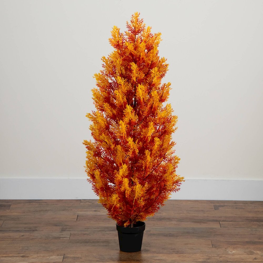4ft. UV Resistant Autumn Artificial Fall Cedar Tree (Indoor/Outdoor). Picture 2