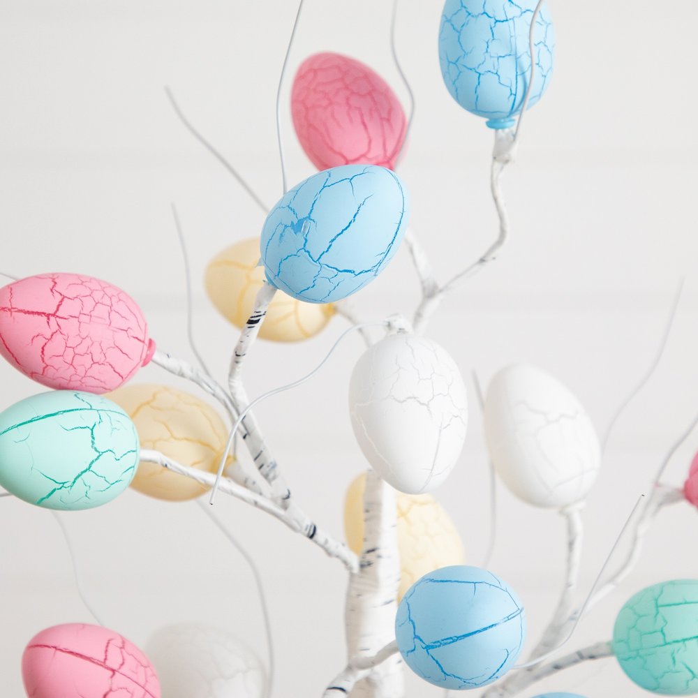 2ft. Pre-Lit Artificial Easter Egg Twig Tree with 24 LED Lights. Picture 7