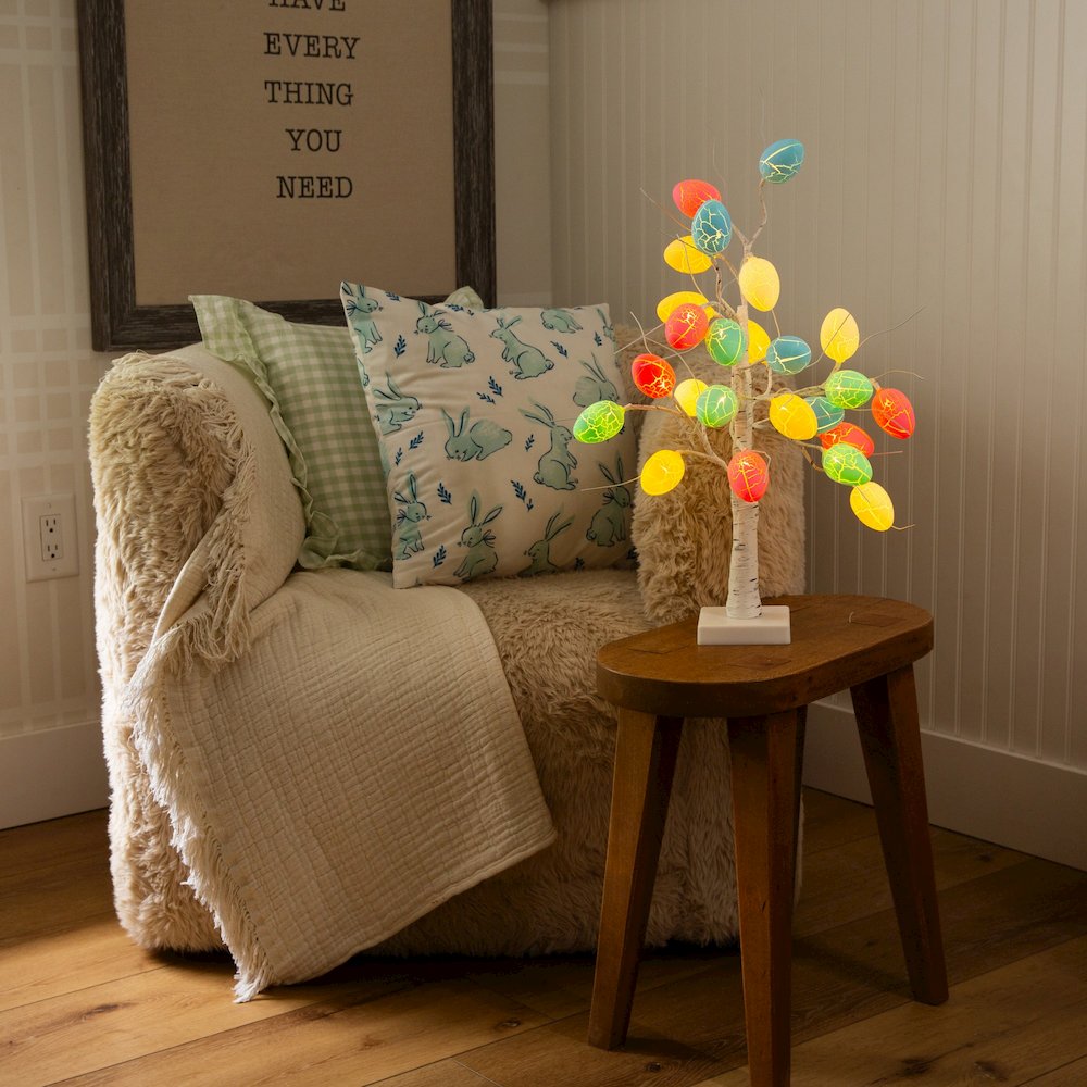 2ft. Pre-Lit Artificial Easter Egg Twig Tree with 24 LED Lights. Picture 9