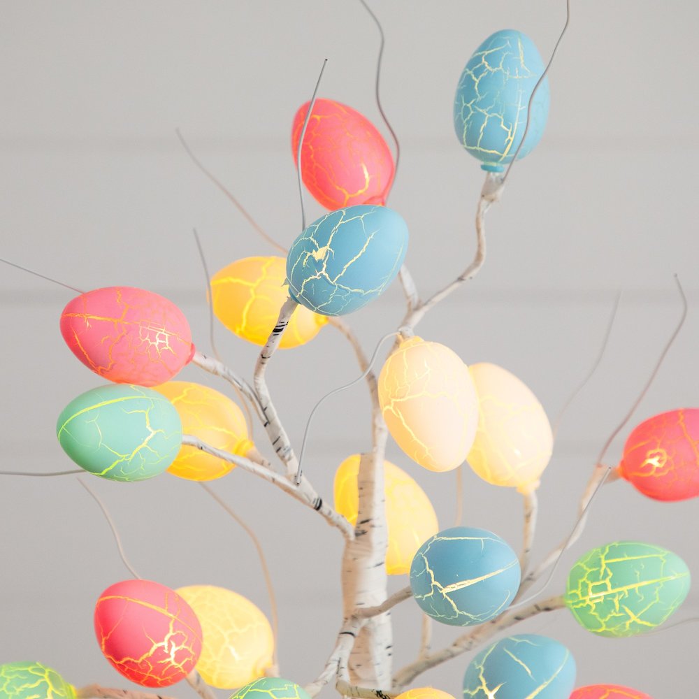 2ft. Pre-Lit Artificial Easter Egg Twig Tree with 24 LED Lights. Picture 4