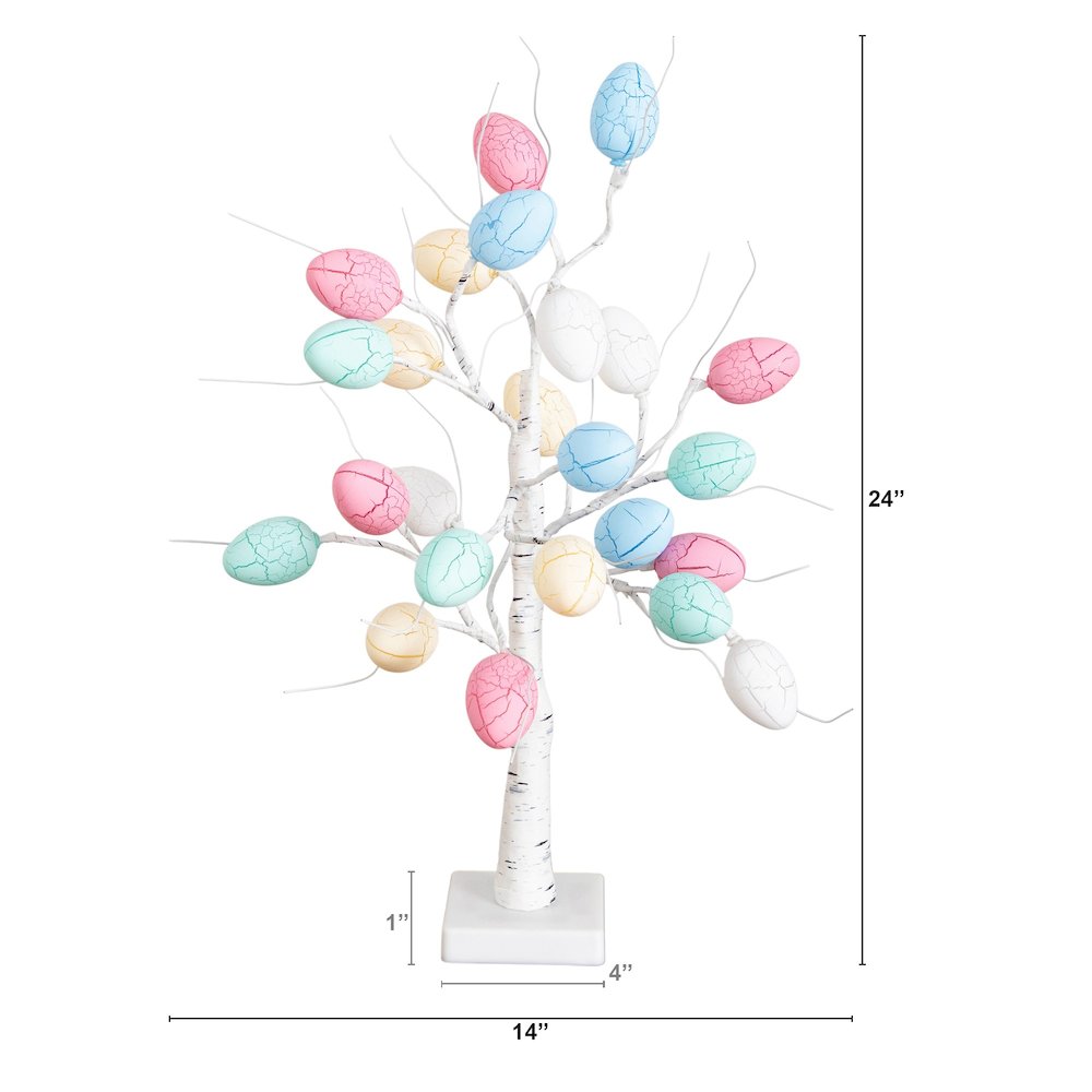 2ft. Pre-Lit Artificial Easter Egg Twig Tree with 24 LED Lights. Picture 2