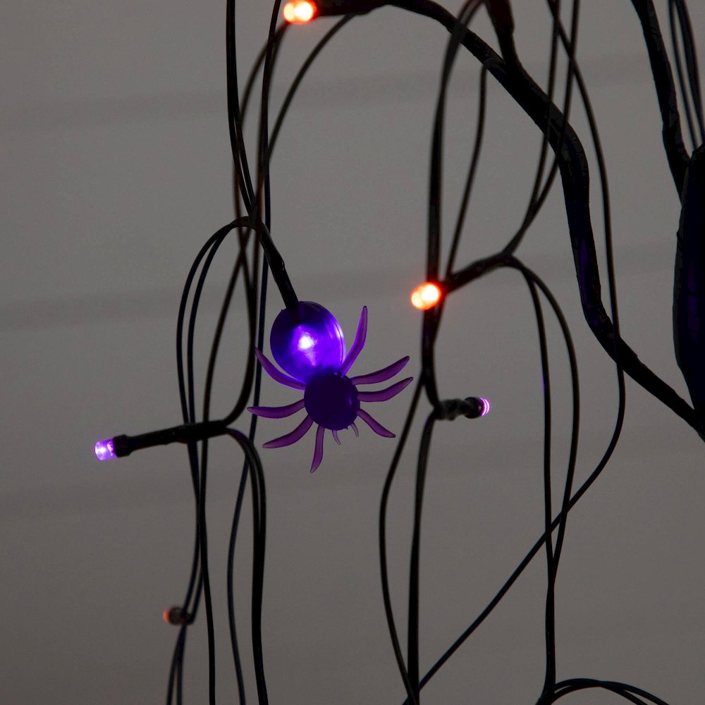 2ft. Pre-Lit Halloween Artificial Black Spooky Spider Willow Tree. Picture 5