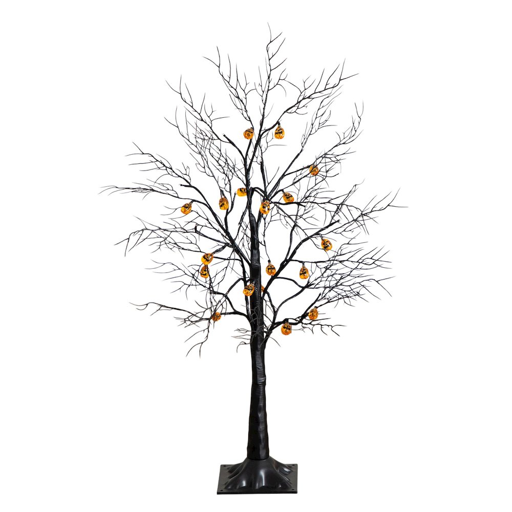 3ft. Pre-Lit Artificial Halloween Black Twig Tree with 18 Orange LED Lights. Picture 3