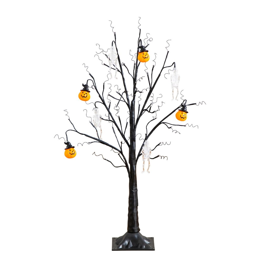 3ft. Pre-Lit Artificial Halloween Pumpkins and Skulls Ornament Tree. Picture 9