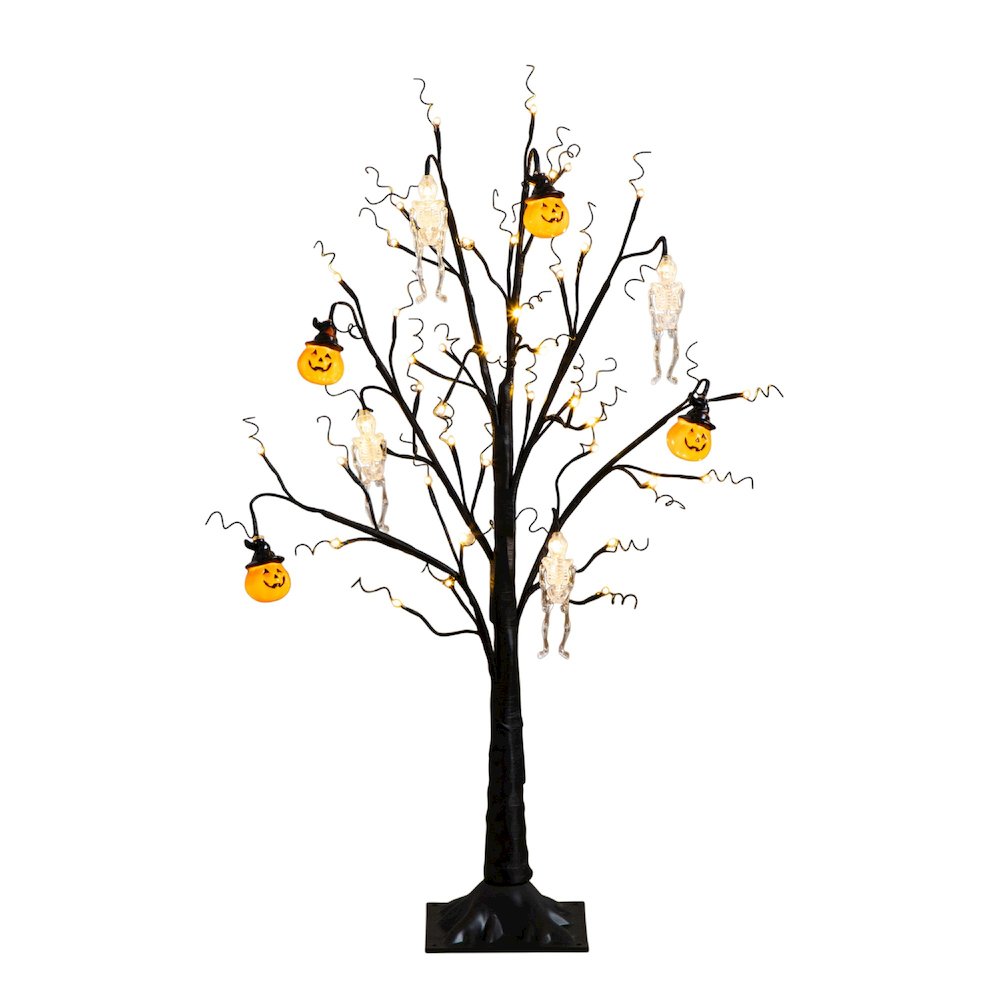 3ft. Pre-Lit Artificial Halloween Pumpkins and Skulls Ornament Tree. Picture 5