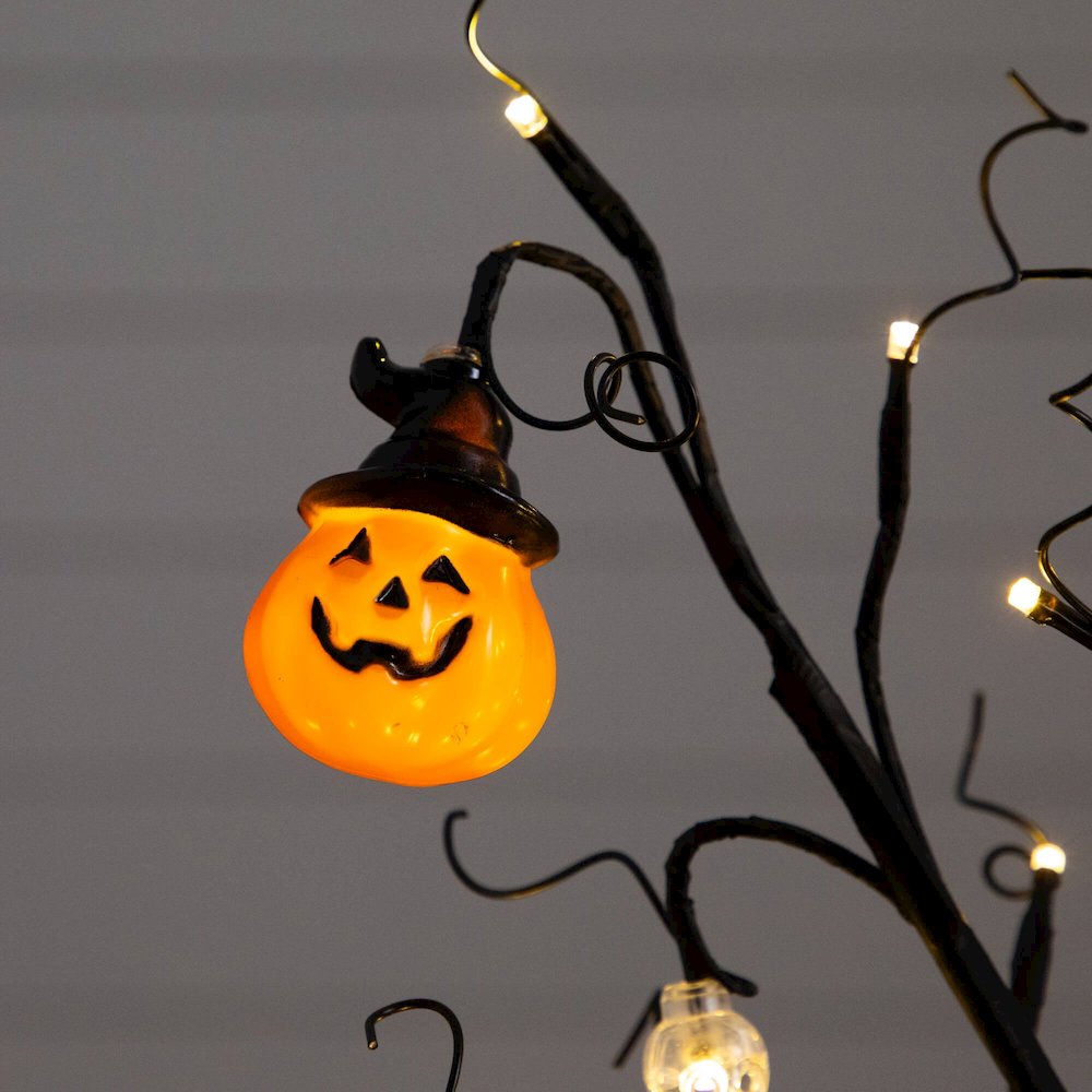 3ft. Pre-Lit Artificial Halloween Pumpkins and Skulls Ornament Tree. Picture 11