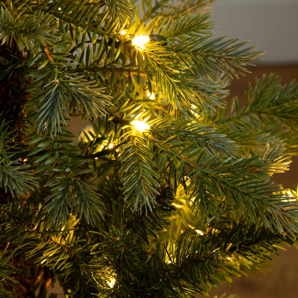 3ft. Pre-Lit Artificial Christmas Tree in Jute Wire Planter with 30 LED Lights. Picture 3