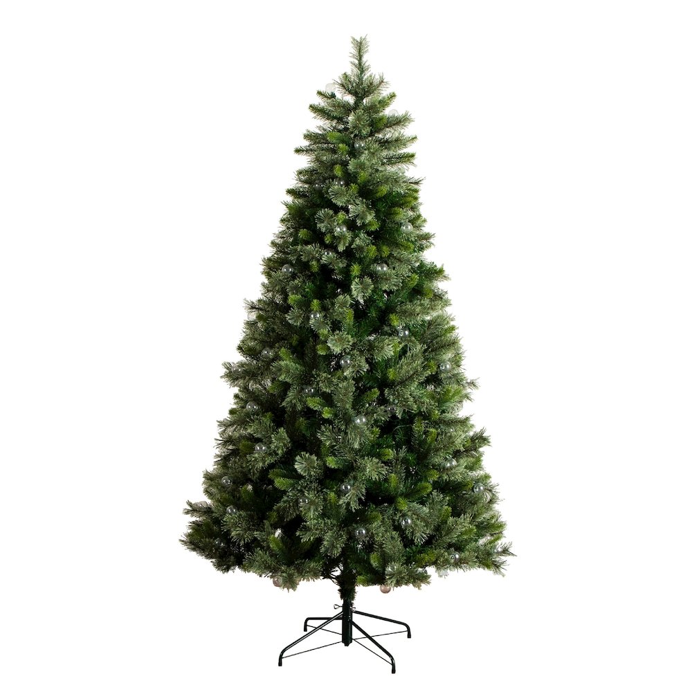 7.5ft. Artificial Christmas Tree with 450 Clear Globe Bulbs and LED Lights. Picture 1