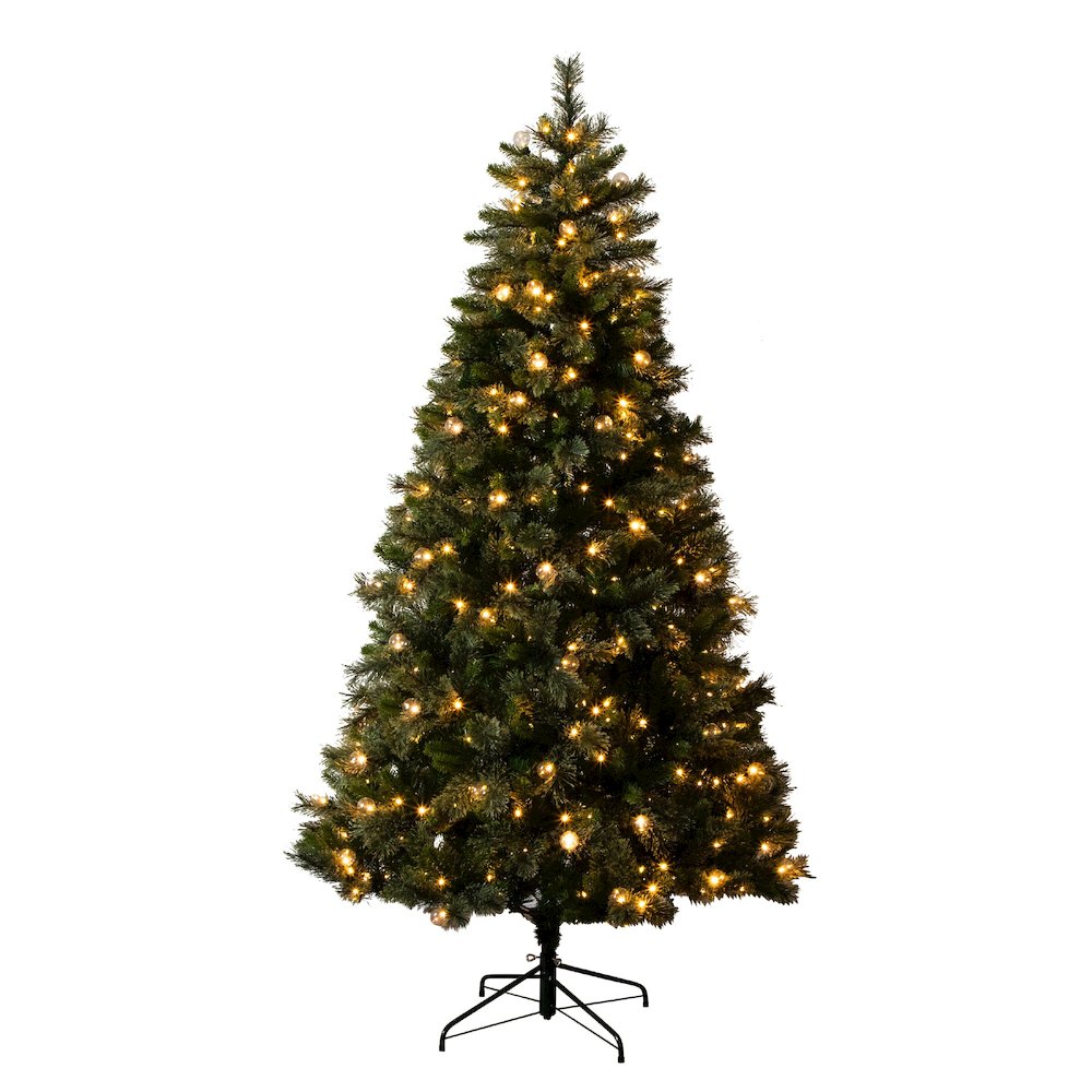 7.5ft. Artificial Christmas Tree with 450 Clear Globe Bulbs and LED Lights. Picture 2