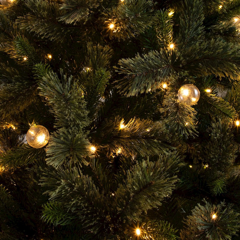 7.5ft. Artificial Christmas Tree with 450 Clear Globe Bulbs and LED Lights. Picture 7