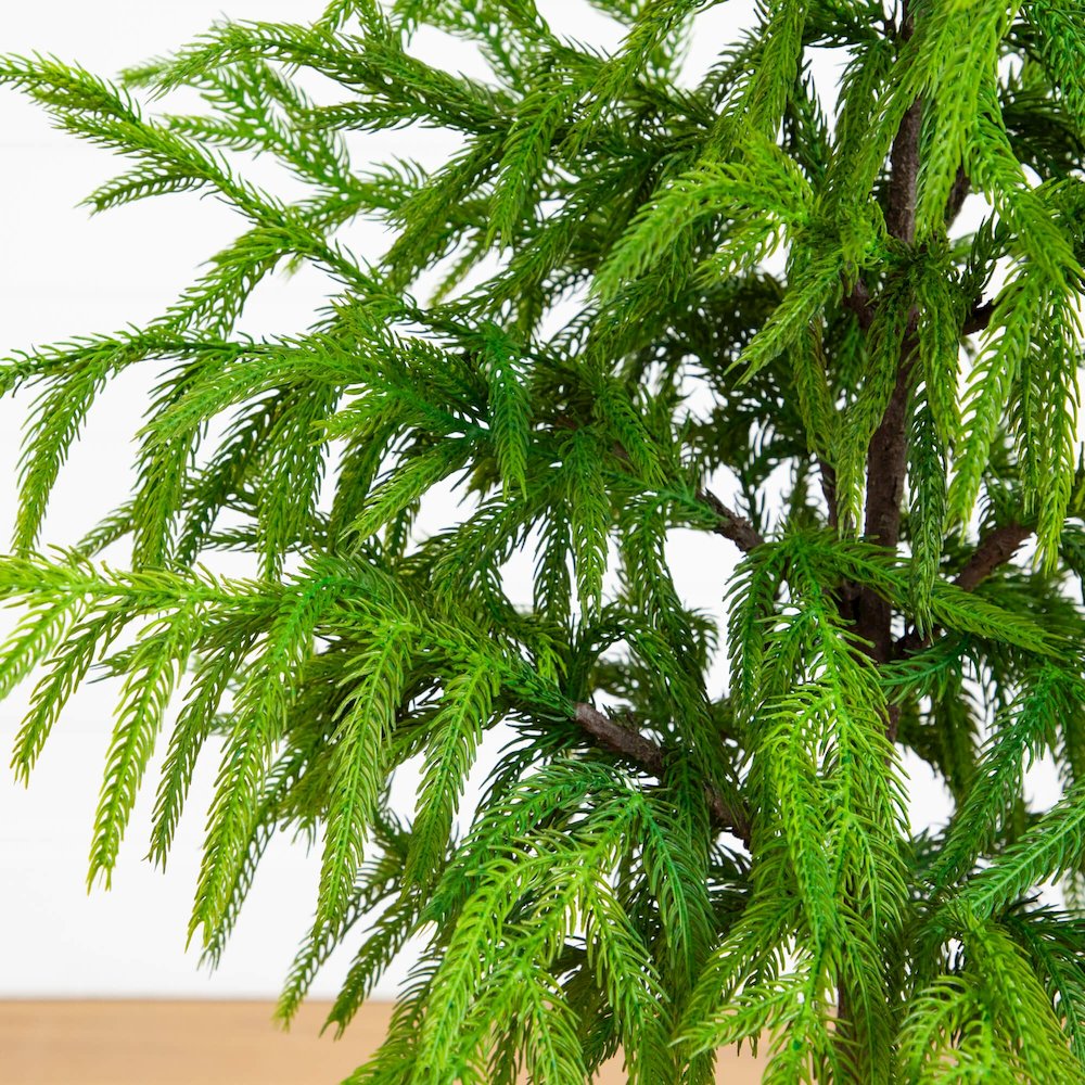 3ft. Artificial Real Touch Norfolk Island Pine in Metal Tin Planter. Picture 6