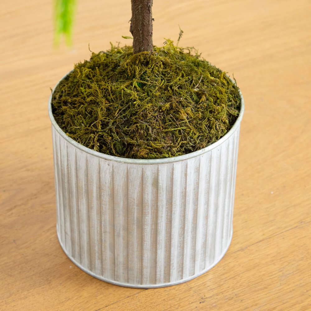 3ft. Artificial Real Touch Norfolk Island Pine in Metal Tin Planter. Picture 7