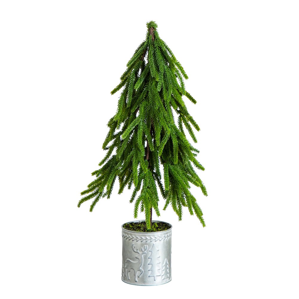 20in. Artificial Real Touch Down Swept Norfolk Island Pine. Picture 1