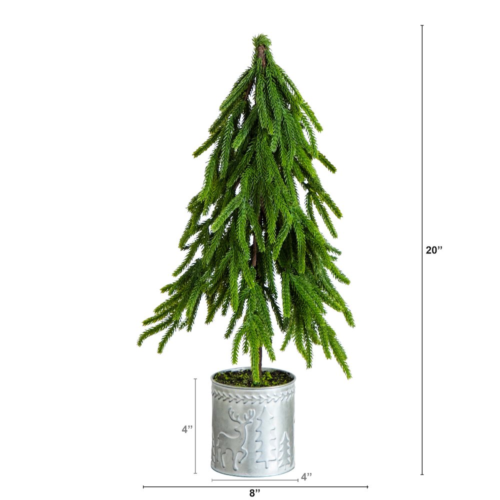 20in. Artificial Real Touch Down Swept Norfolk Island Pine. Picture 6