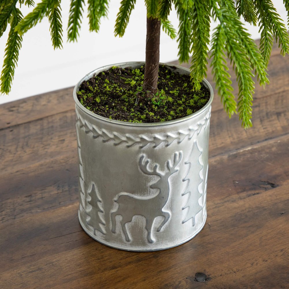 20in. Artificial Real Touch Down Swept Norfolk Island Pine. Picture 7