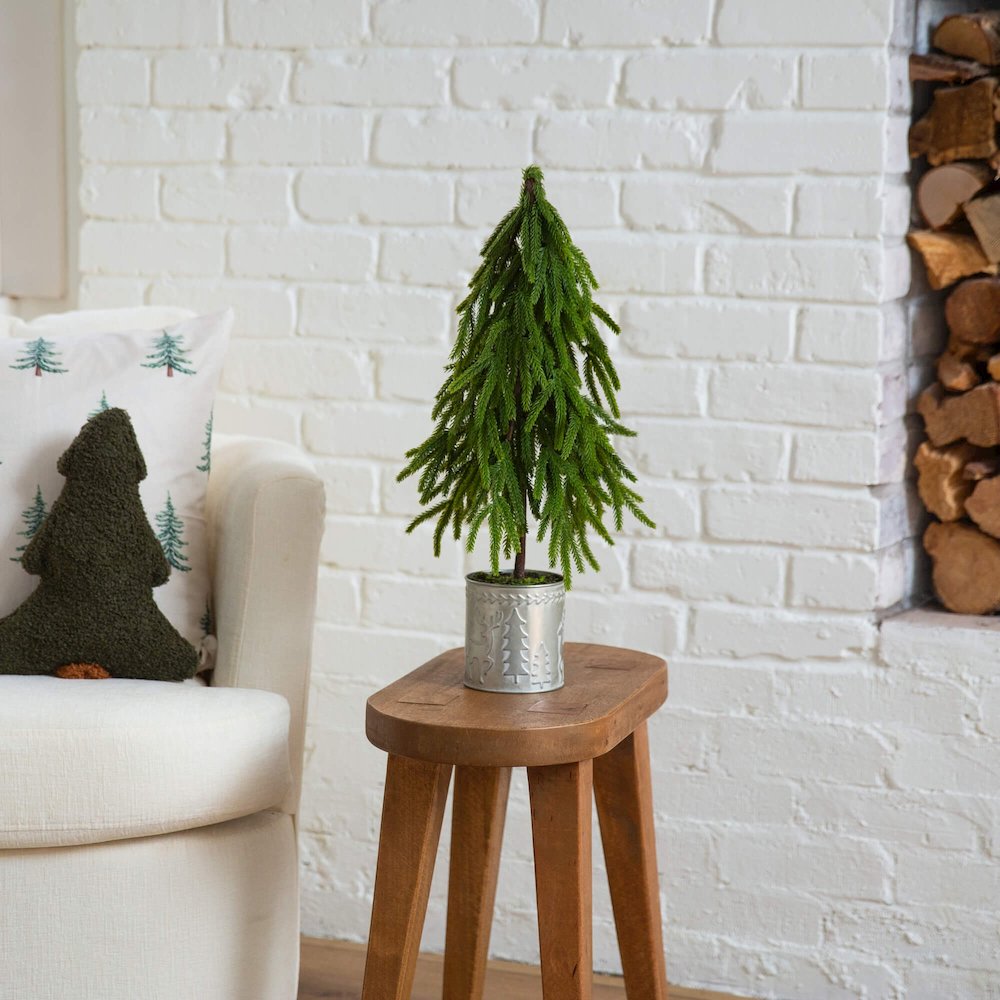 20in. Artificial Real Touch Down Swept Norfolk Island Pine. Picture 5