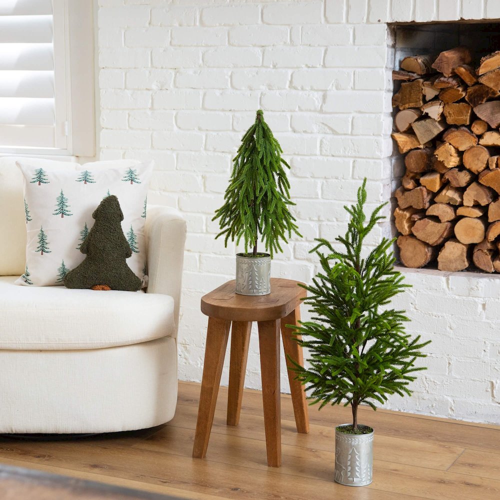 20in. Artificial Real Touch Down Swept Norfolk Island Pine. Picture 8