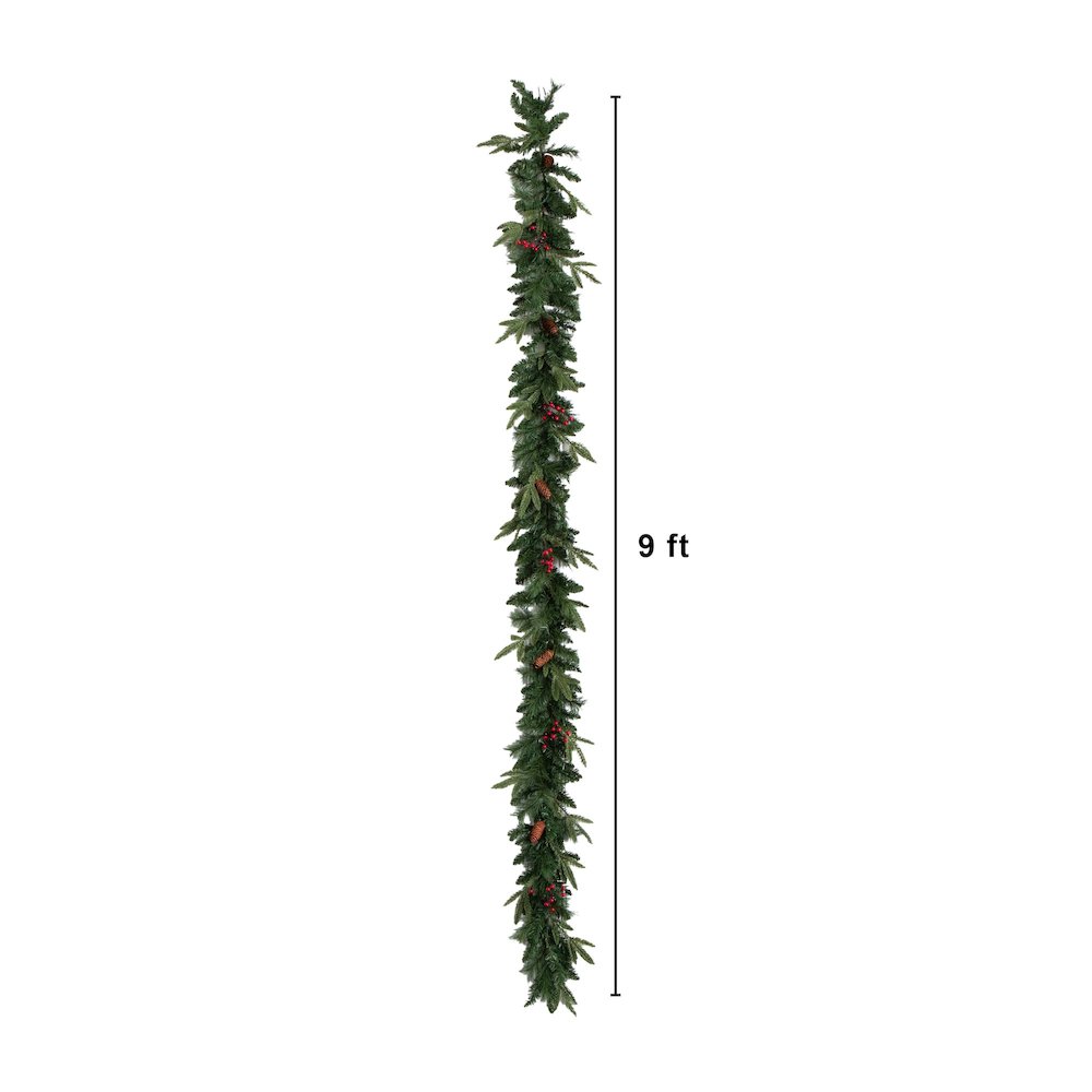 Pre-Lit Artificial Christmas Holiday 5 Piece Bundle with Pinecones & Berries. Picture 3