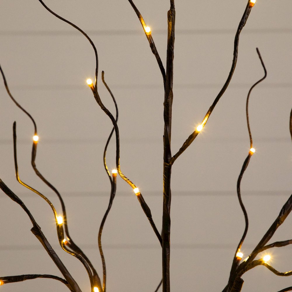 3ft. 5ft. 6ft. Artificial Brown Birch Trees with LED Lights - Set of 3. Picture 3
