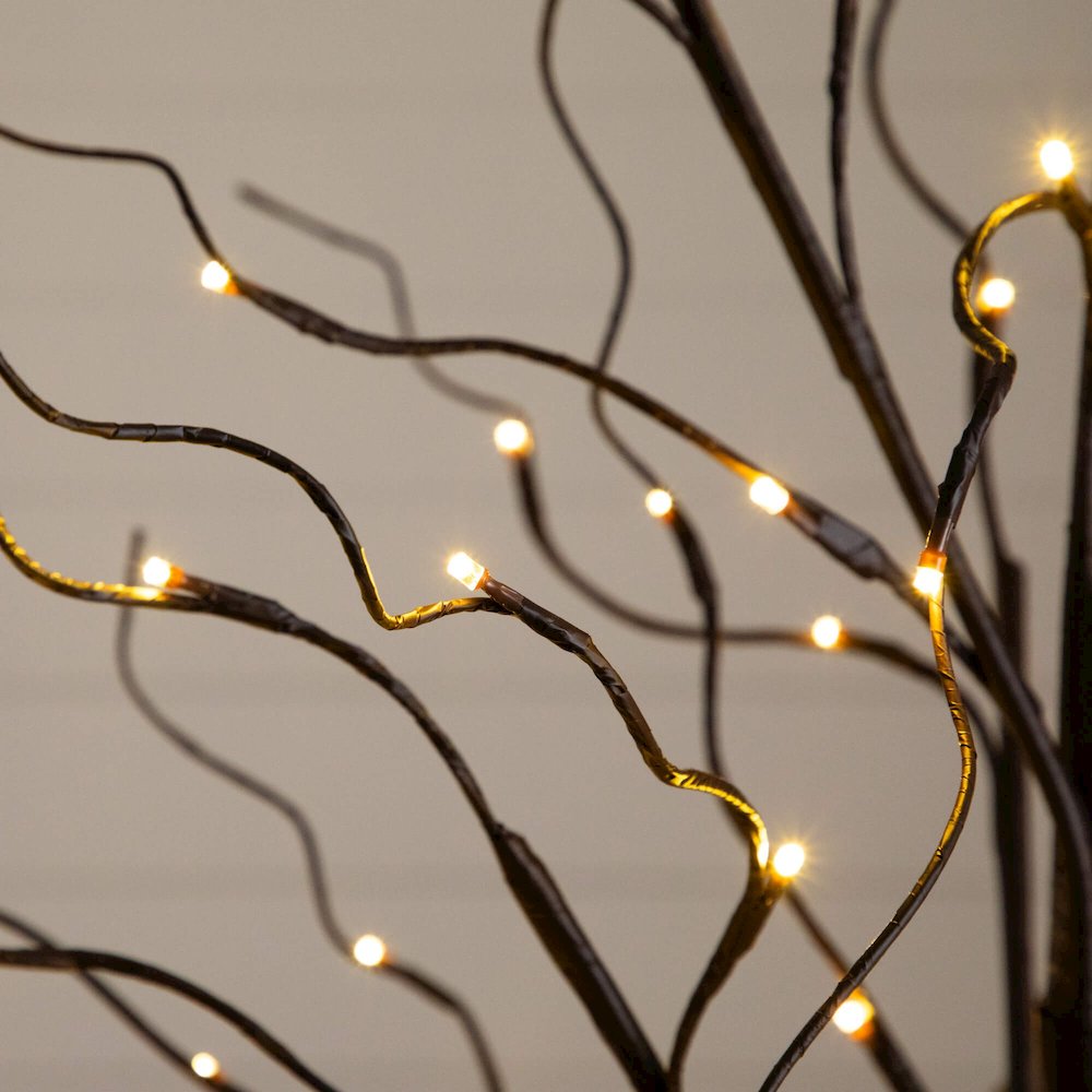 3ft. 5ft. 6ft. Artificial Brown Birch Trees with LED Lights - Set of 3. Picture 7