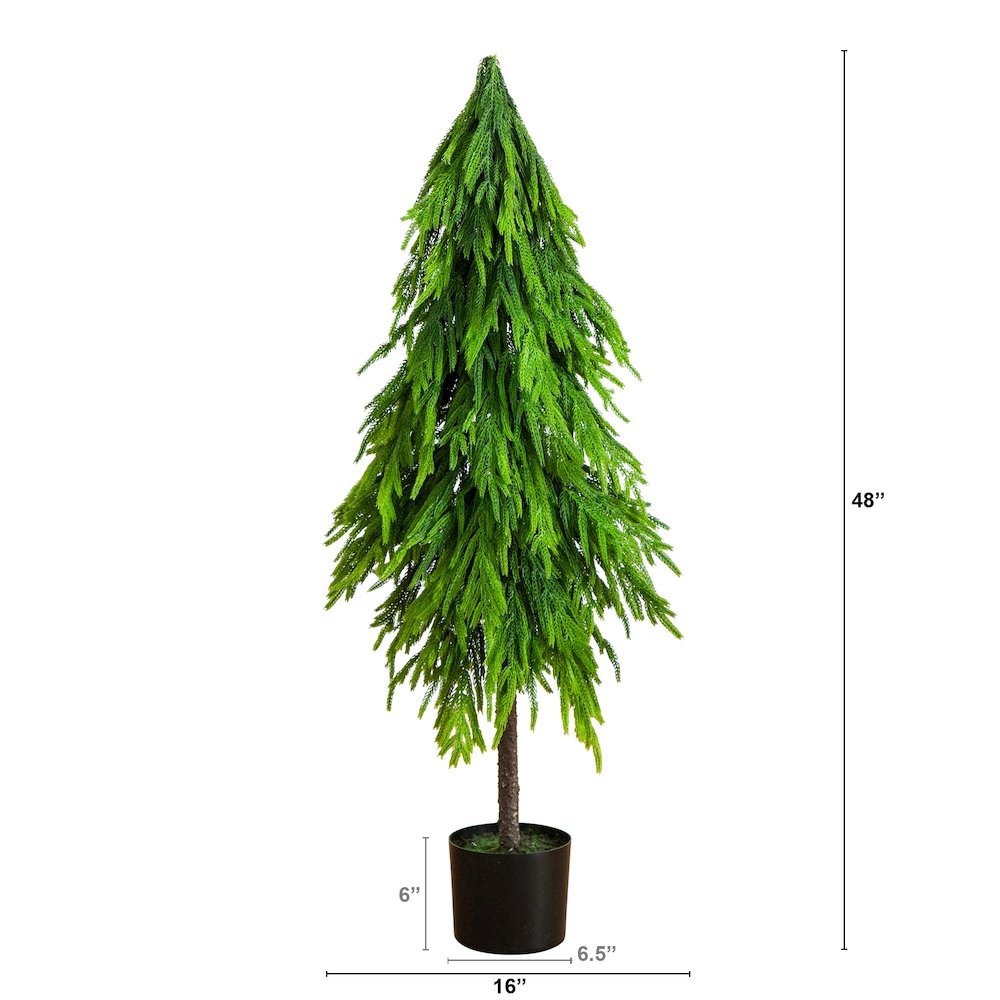 4ft. Artificial Real Touch Down Swept Norfolk Pine Tree with Natural Look. Picture 4
