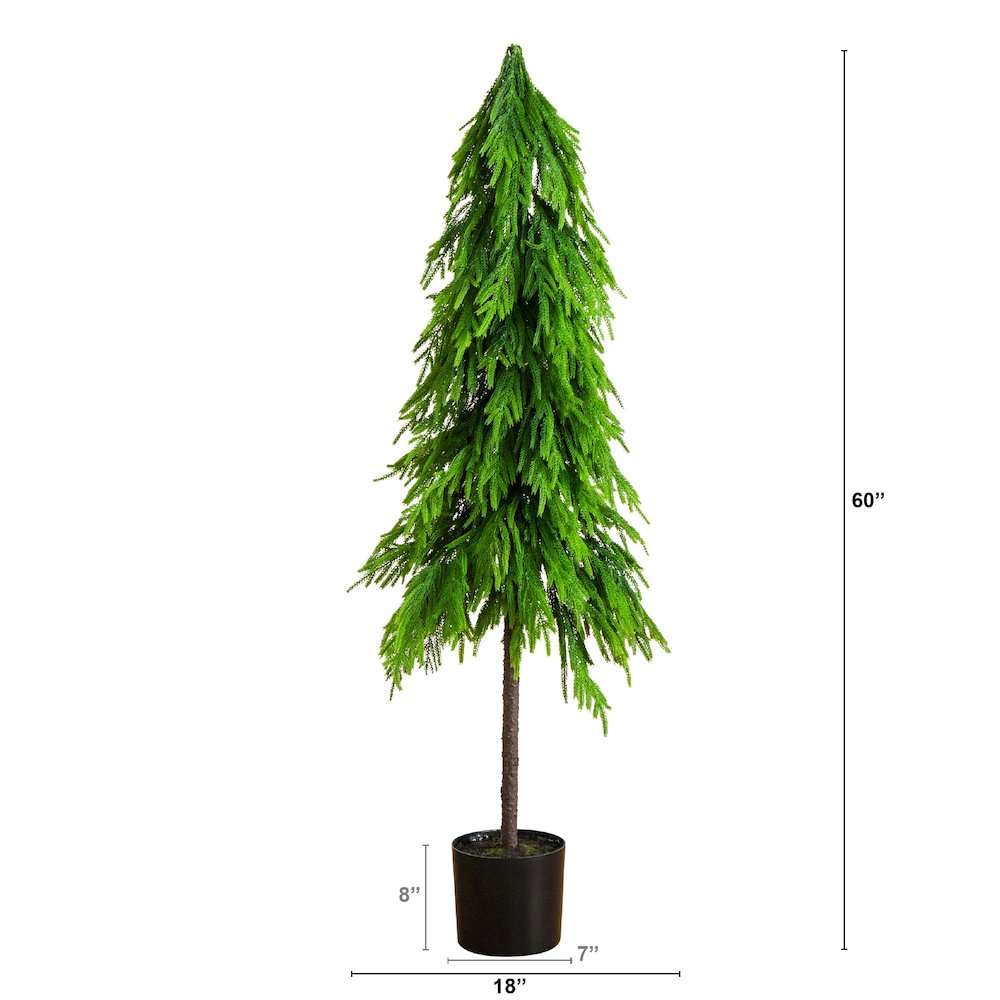 5ft. Artificial Real Touch Down Swept Norfolk Pine Tree with Natural Look. Picture 6