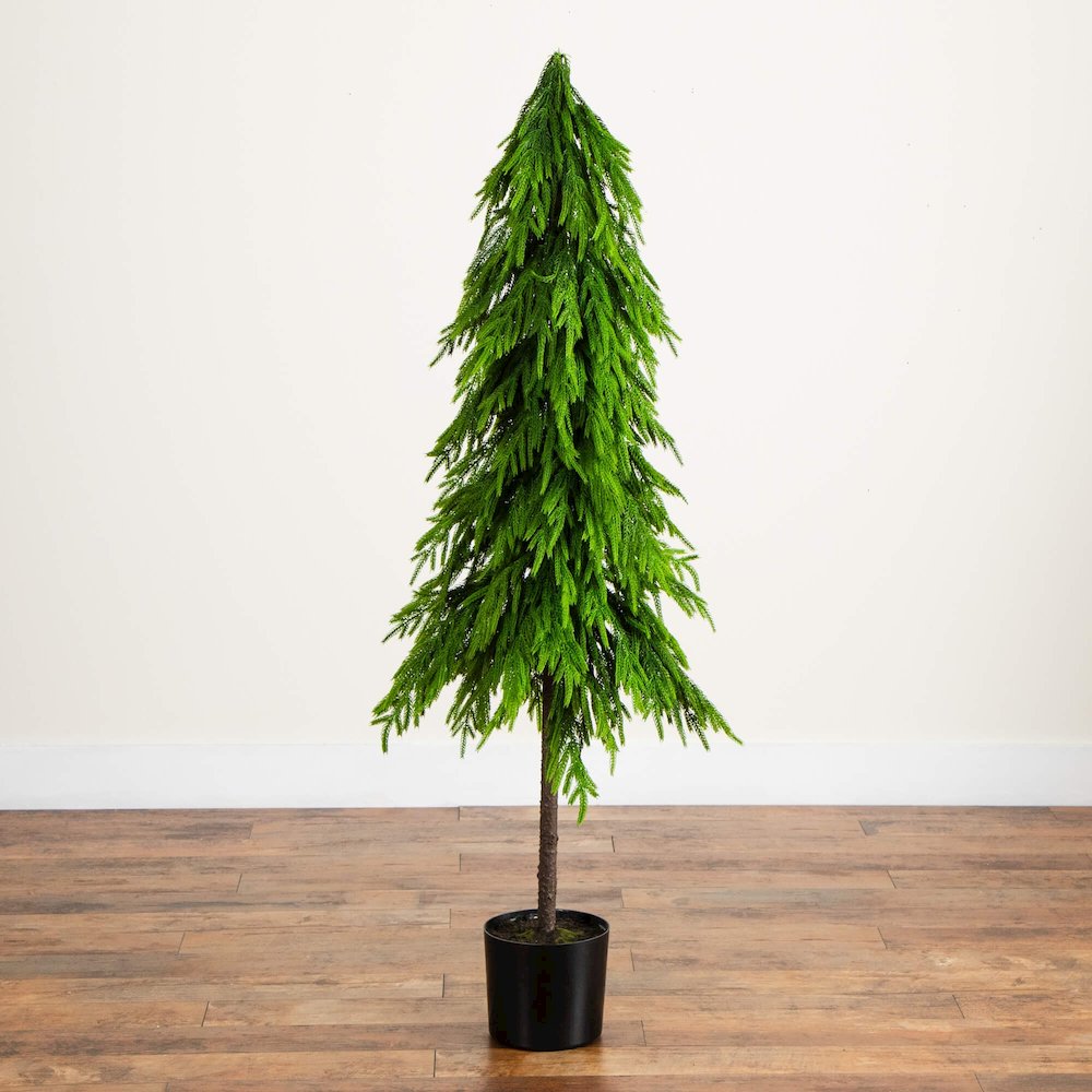 5ft. Artificial Real Touch Down Swept Norfolk Pine Tree with Natural Look. Picture 2