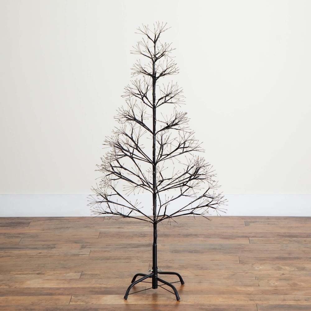 4ft. Pre-Lit Artificial Halloween Black Starburst Tree with 800 Fairy LED Lights. Picture 2