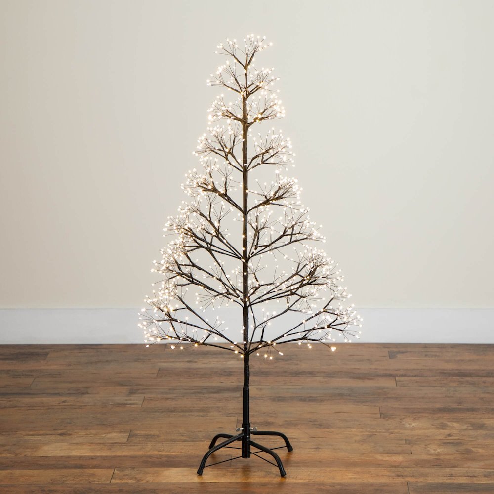 4ft. Pre-Lit Artificial Halloween Black Starburst Tree with 800 Fairy LED Lights. Picture 3
