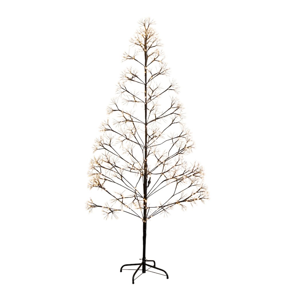 6ft Pre-Lit Artificial Halloween Black Starburst Tree with 1680 Fairy LED Lights. Picture 9