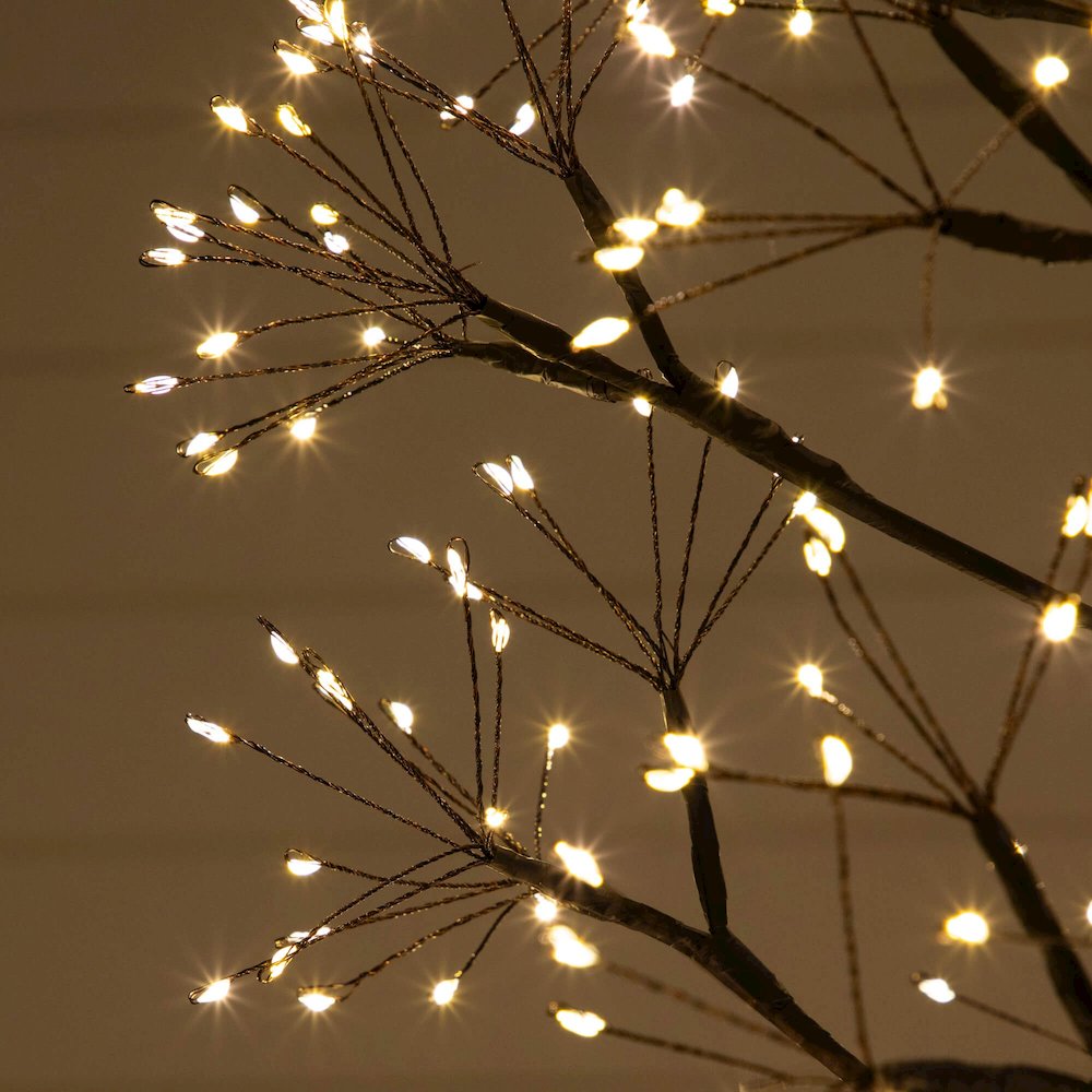 6ft Pre-Lit Artificial Halloween Black Starburst Tree with 1680 Fairy LED Lights. Picture 4