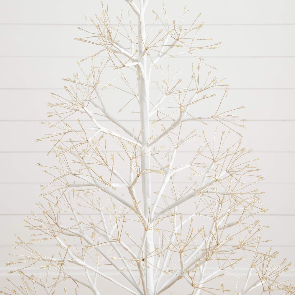 4ft. Pre-Lit Artificial White Starburst Tree with 800 Fairy LED Lights. Picture 6