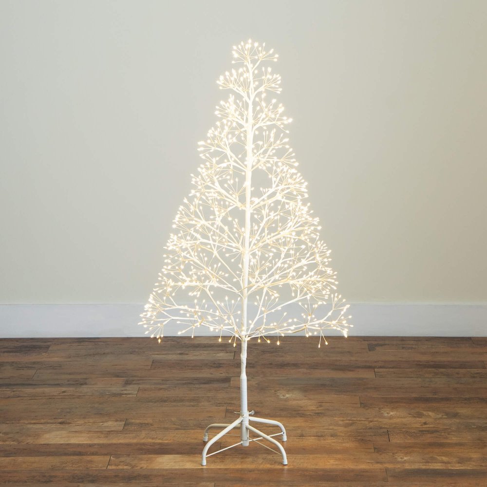 4ft. Pre-Lit Artificial White Starburst Tree with 800 Fairy LED Lights. Picture 10