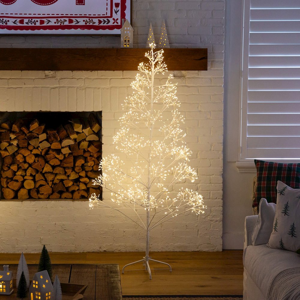 6ft. Pre-Lit Artificial White Starburst Tree with 1680 Fairy LED Lights. Picture 4
