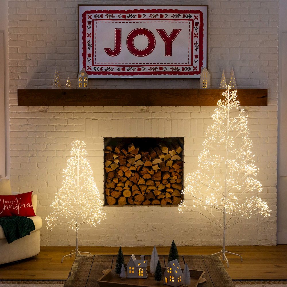 6ft. Pre-Lit Artificial White Starburst Tree with 1680 Fairy LED Lights. Picture 3
