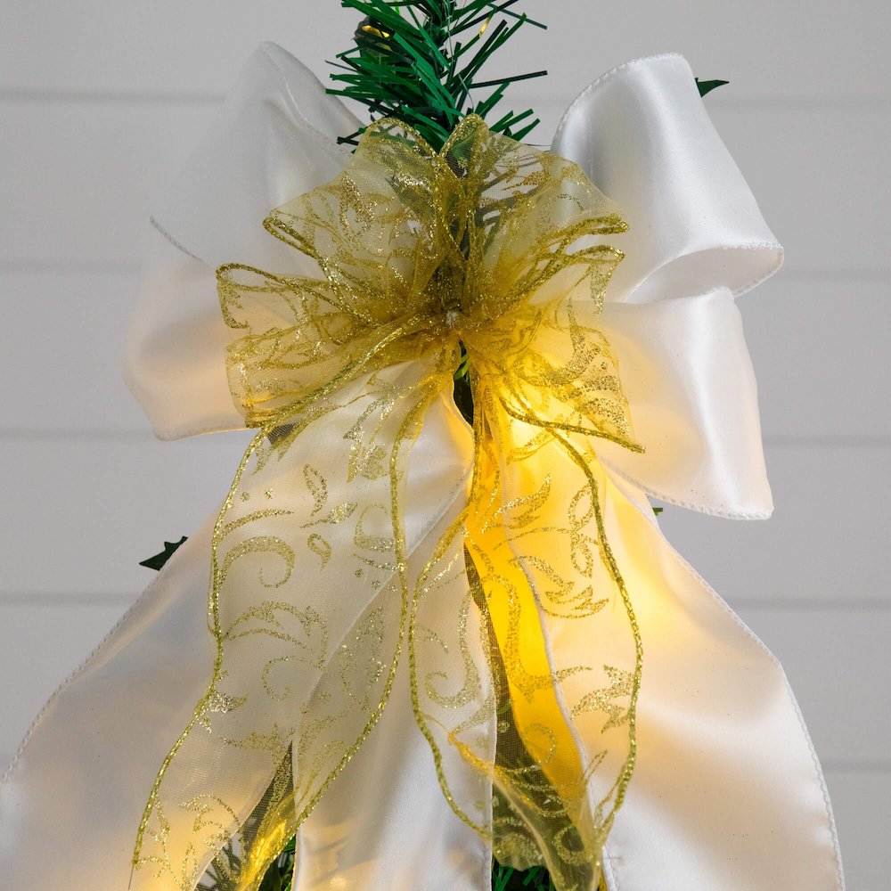 5ft. Pre-Lit Artificial Pop up Christmas Tree with Gold & Silver Ornaments. Picture 9