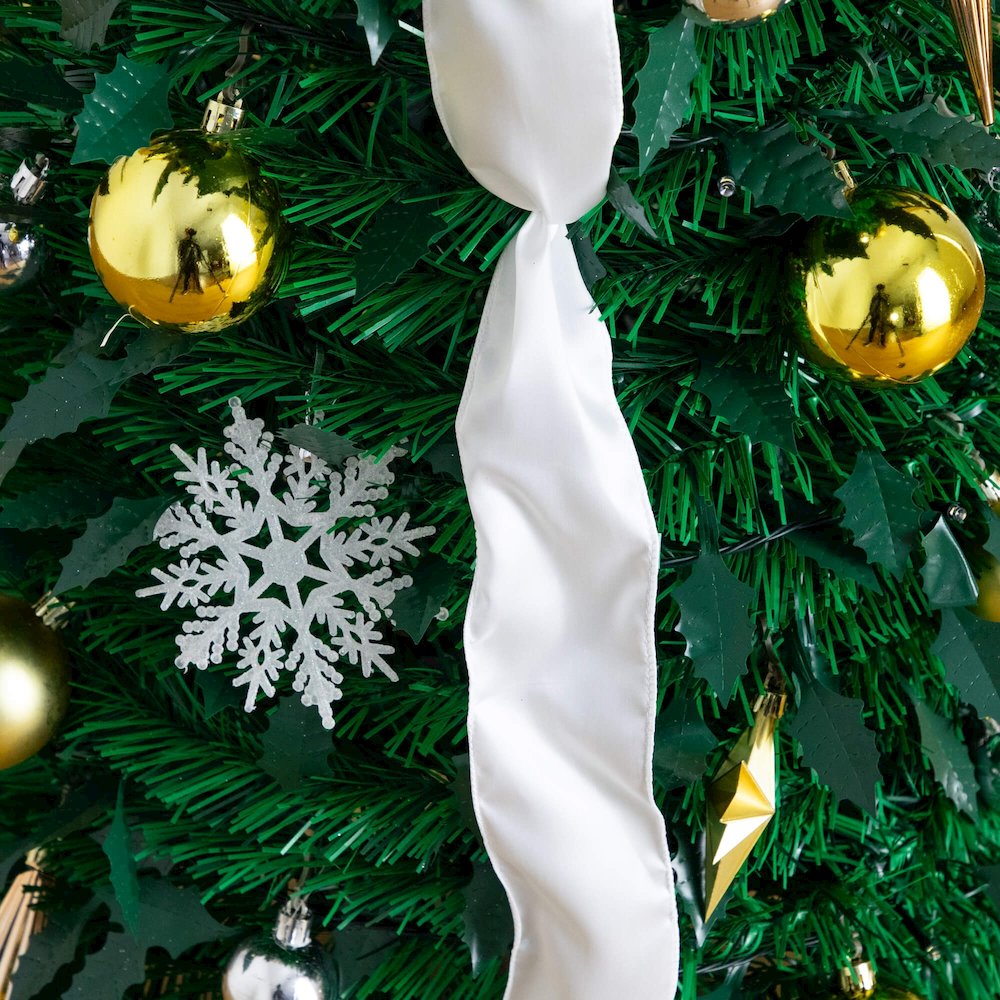 5ft. Pre-Lit Artificial Pop up Christmas Tree with Gold & Silver Ornaments. Picture 10