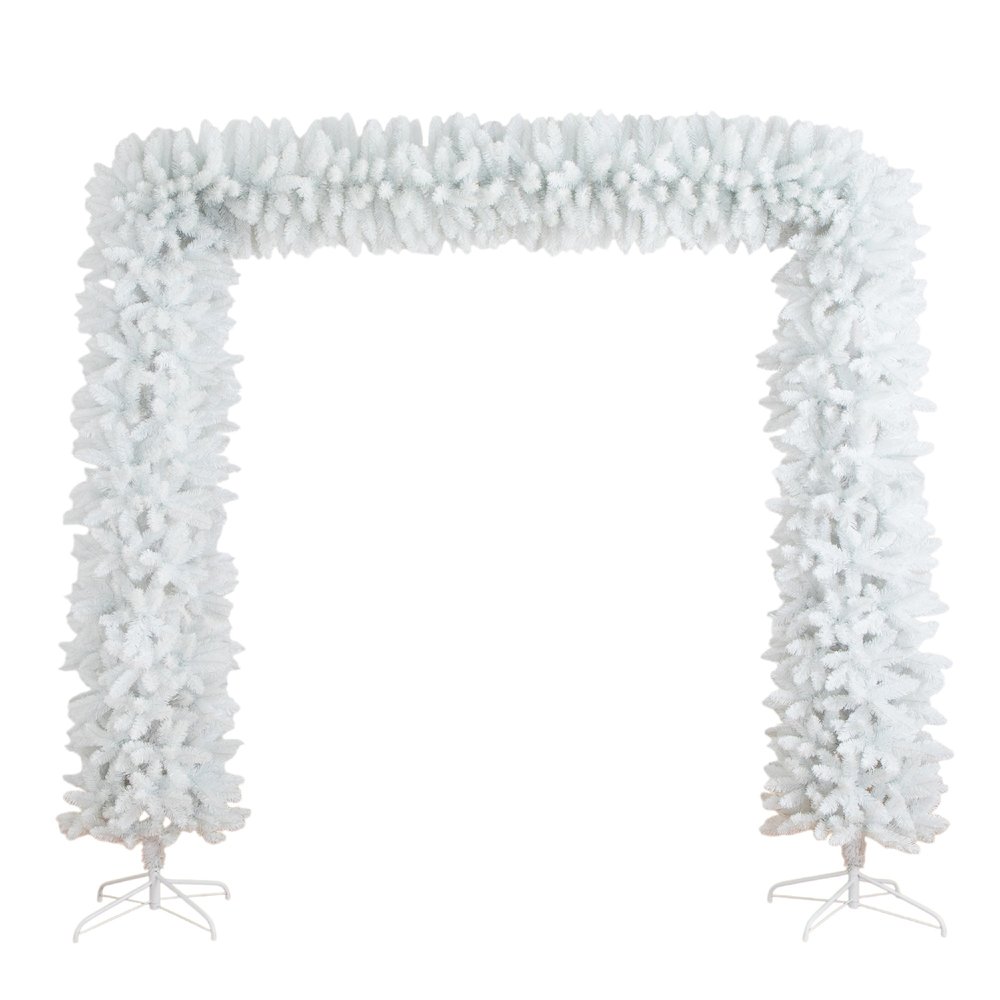 8ft. Artificial Holiday White Christmas Pine Archway. Picture 1