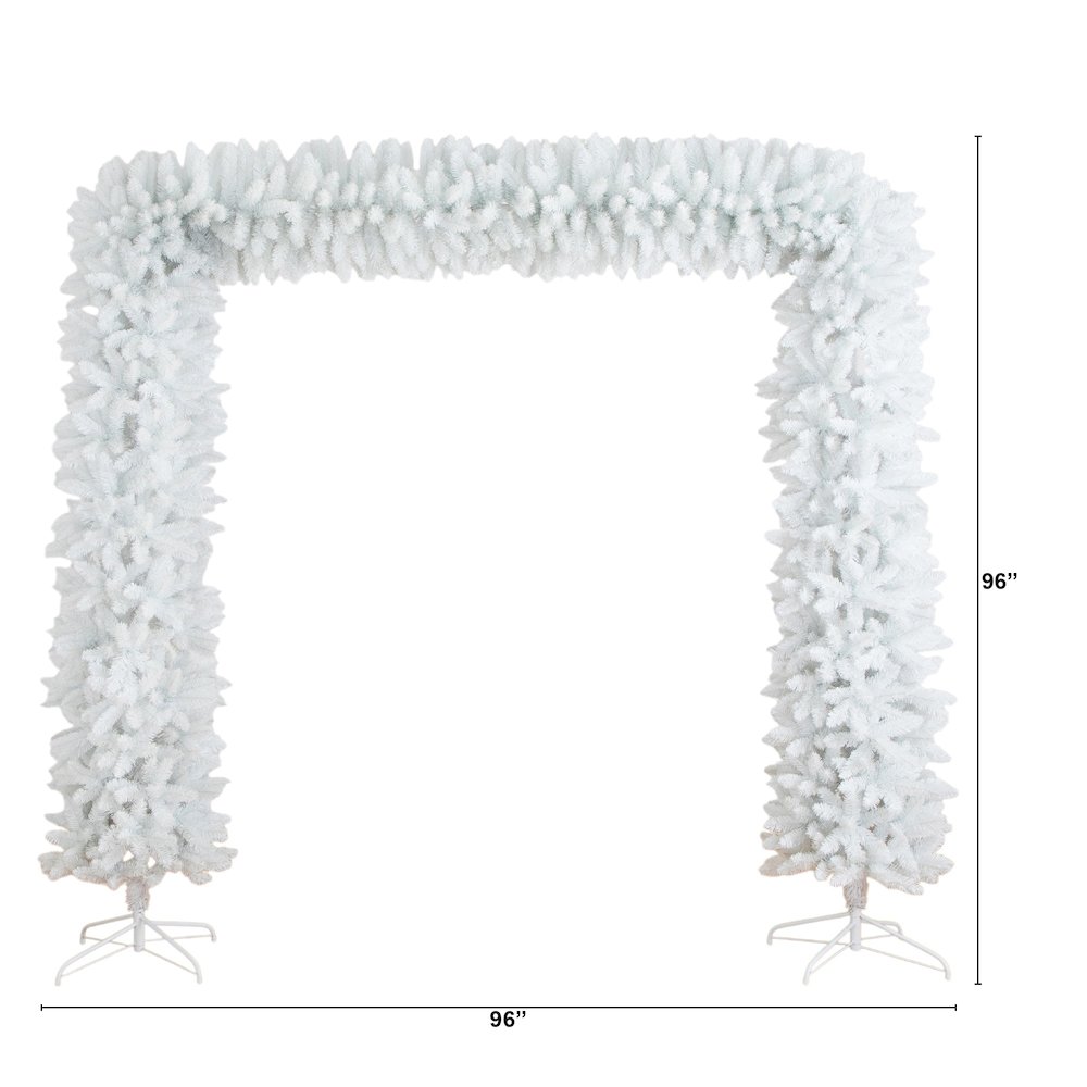 8ft. Artificial Holiday White Christmas Pine Archway. Picture 3
