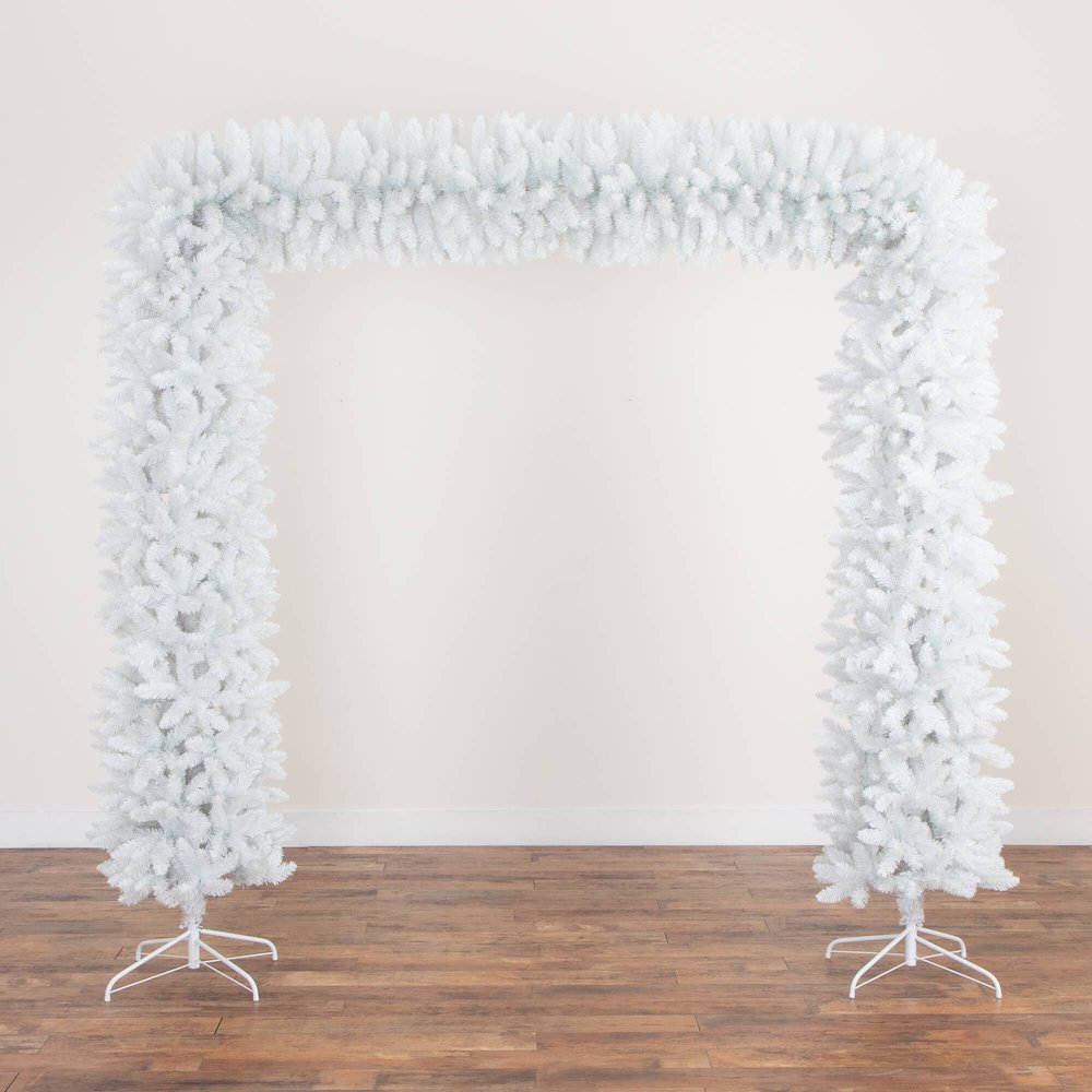8ft. Artificial Holiday White Christmas Pine Archway. Picture 6