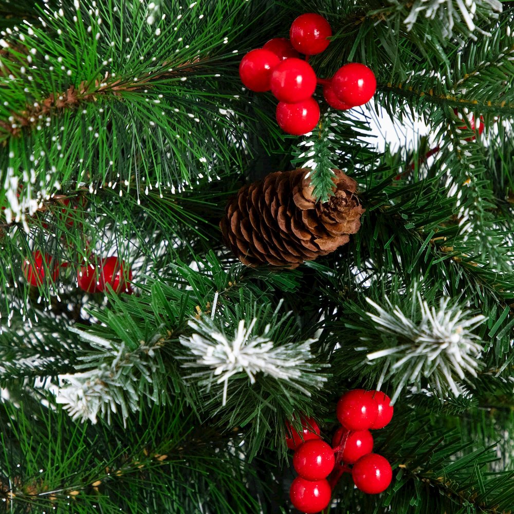 8ft. Artificial Holiday Green Christmas Pine Archway with Pinecones and Berries. Picture 4
