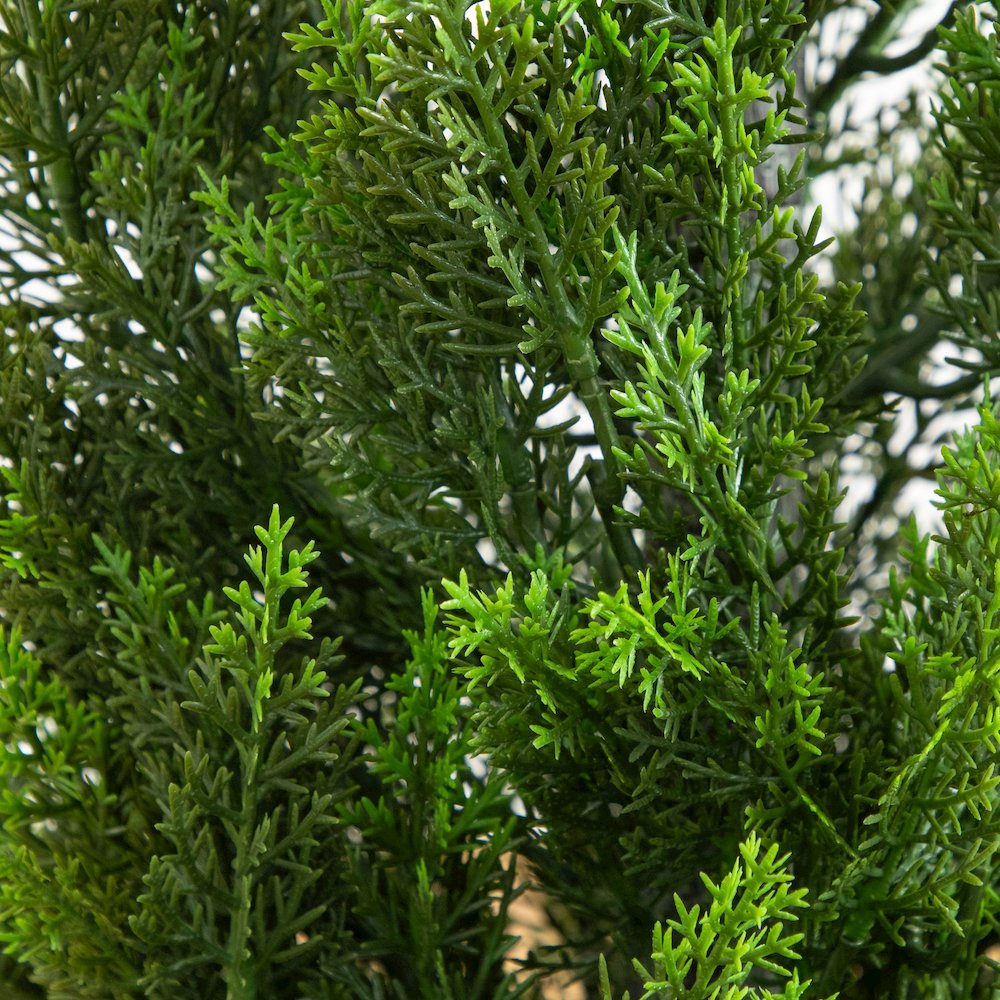 56in. UV Resistant Artificial Cedar Tree in White Tower Planter (Indoor/Outdoor). Picture 4