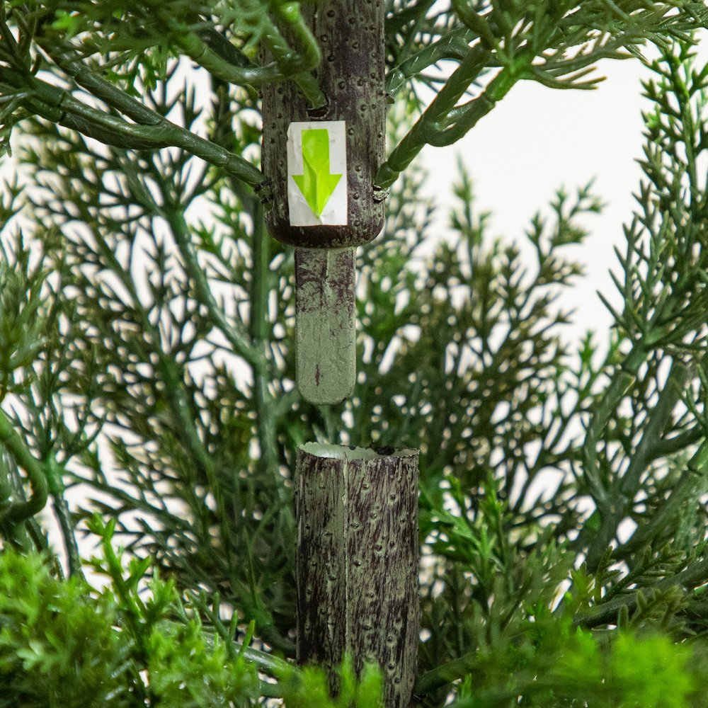 56in. UV Resistant Artificial Cedar Tree in White Tower Planter (Indoor/Outdoor). Picture 5