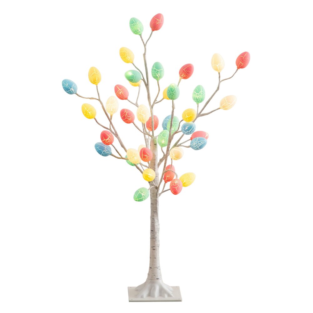 3ft. Pre-Lit Artificial Easter Twig Tree with 40 Egg Shaped LED Ornaments. Picture 6