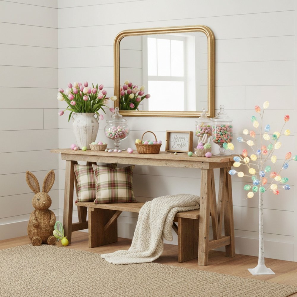 4ft. Pre-Lit Artificial Easter Twig Tree with 48 Egg Shaped LED Ornaments. Picture 9
