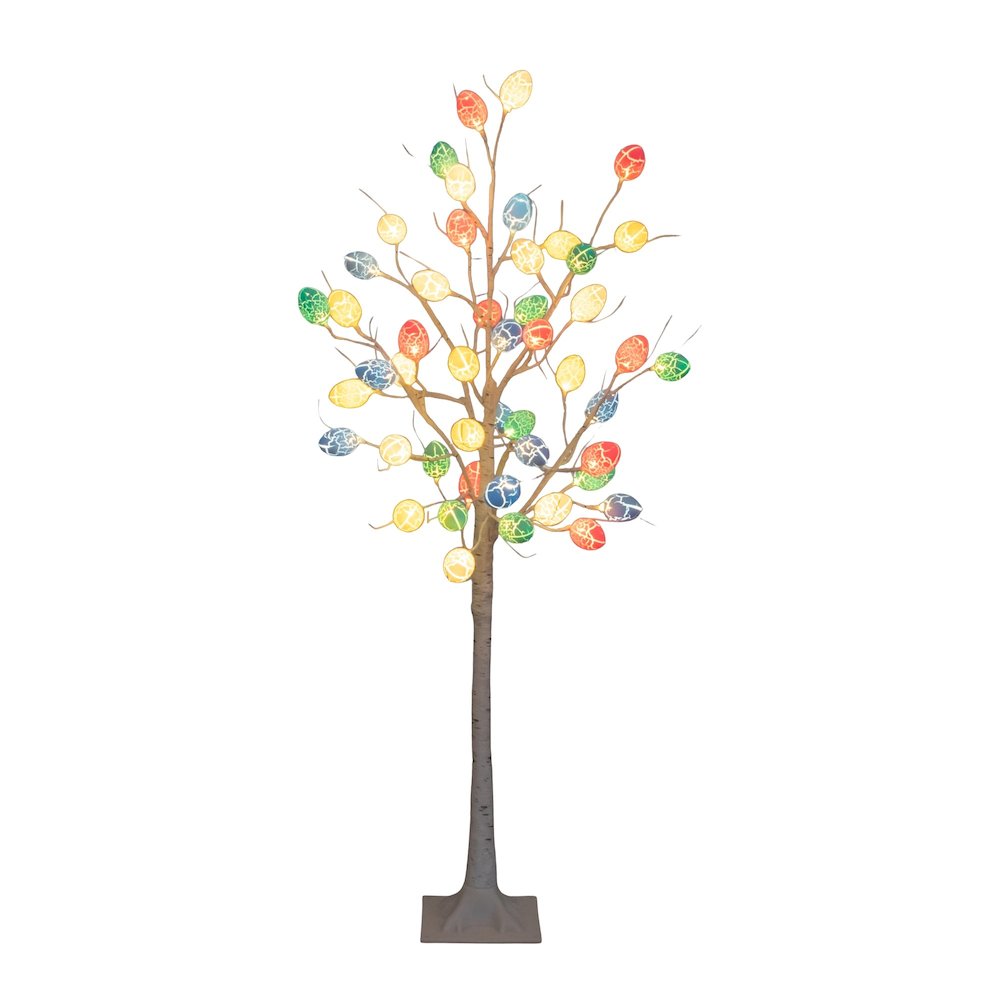 4ft. Pre-Lit Artificial Easter Twig Tree with 48 Egg Shaped LED Ornaments. Picture 8