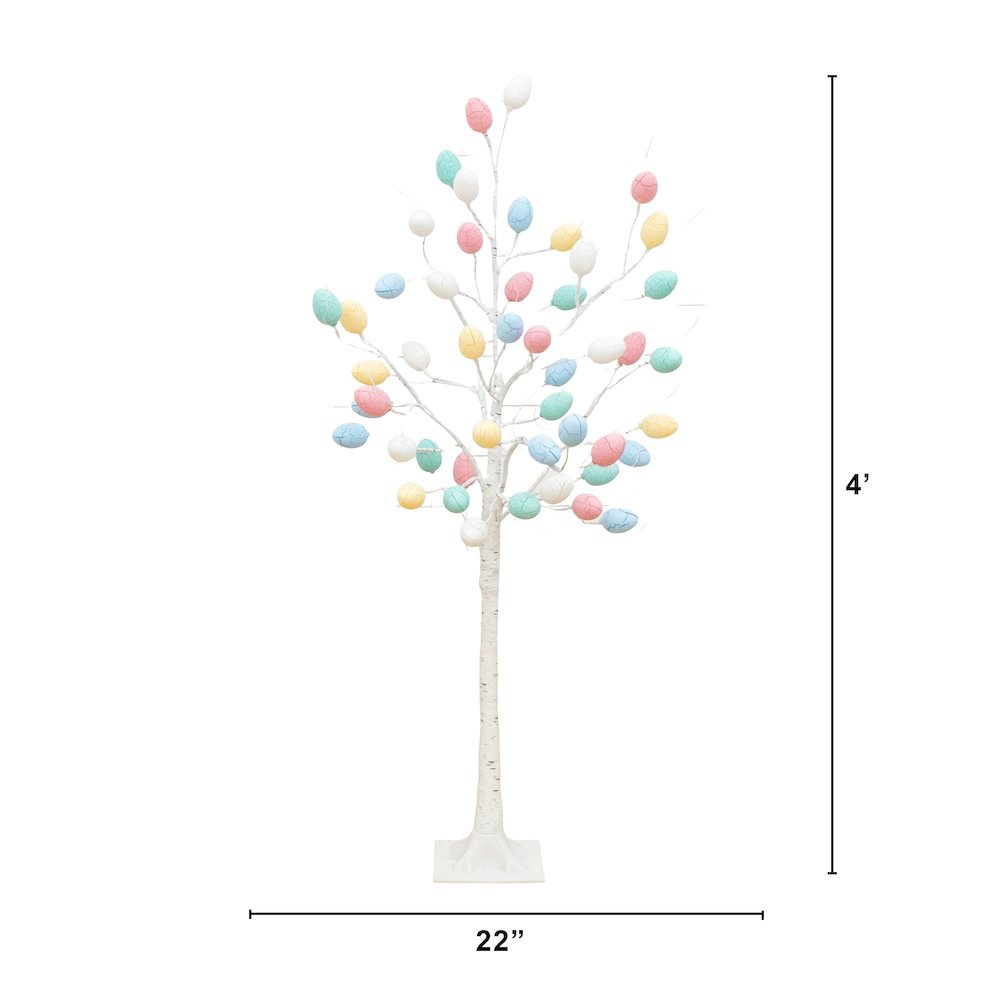 4ft. Pre-Lit Artificial Easter Twig Tree with 48 Egg Shaped LED Ornaments. Picture 2