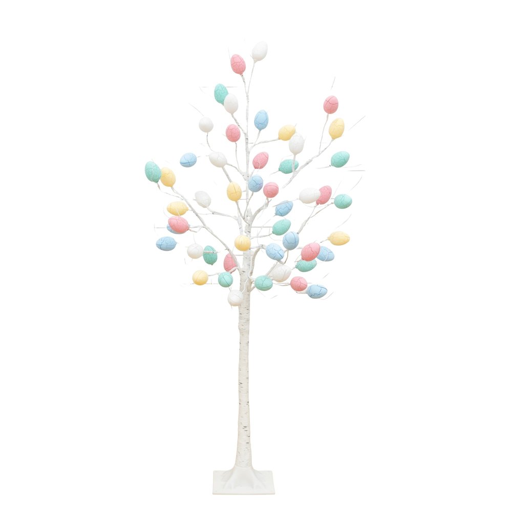 4ft. Pre-Lit Artificial Easter Twig Tree with 48 Egg Shaped LED Ornaments. Picture 1