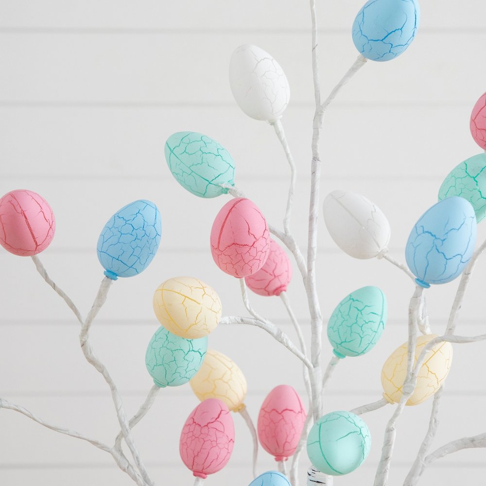 5ft. Pre-Lit Artificial Easter Twig Tree with 72 Egg Shaped LED Ornaments. Picture 4